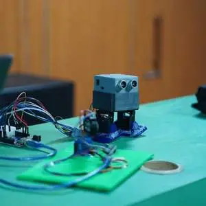 Students learning circuits